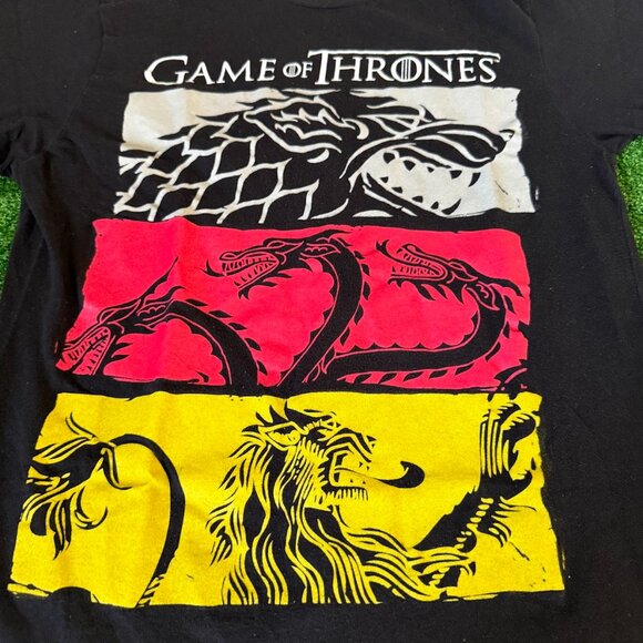 Game of Throne 3 House Symbols Short Sleeve Crewneck Graphic T-Shirt Size S - Picture 5 of 13